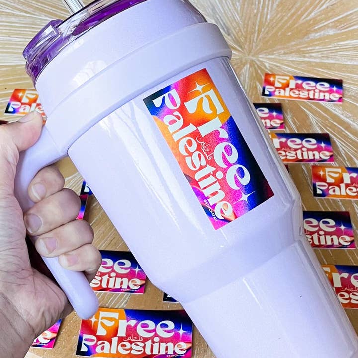 Stitch4pali - Wholesale Sticker - Trendy Free Palestine Sticker weatherproof high quality sticker for laptops and water bottle Pink Falastin Sticker Palestinian owned Shop2