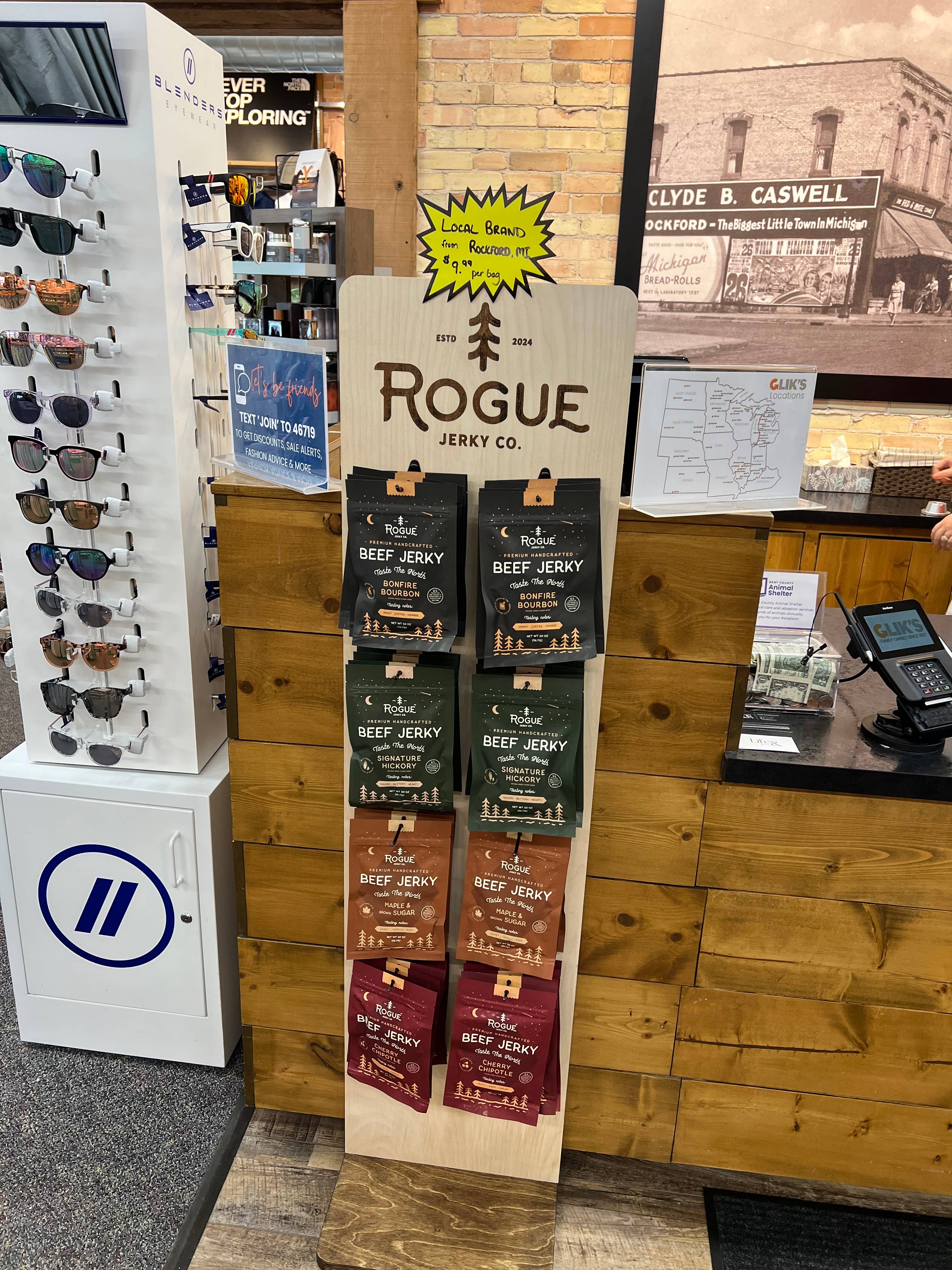 Rogue Jerky Co. - Wholesale Jerky - Beef Jerky Snack Floor Display + 96 Bags (4 Flavors)8