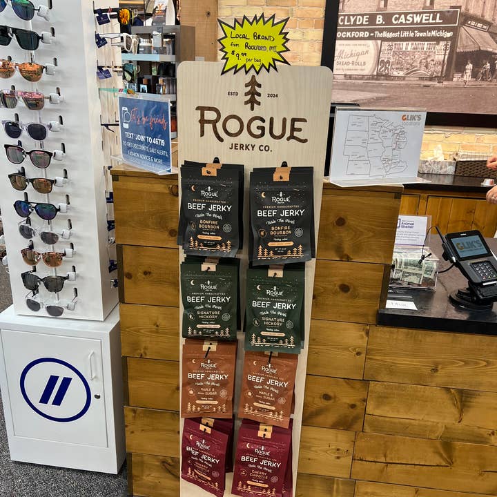 Rogue Jerky Co. - Wholesale Jerky - Beef Jerky Snack Floor Display + 96 Bags (4 Flavors)8