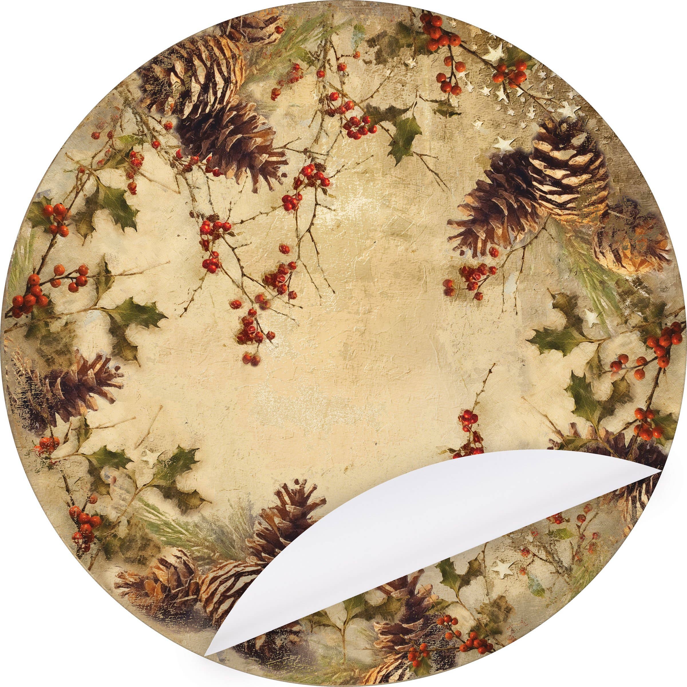 Primitives by Kathy - Wholesale Disposable Placemat - Christmas Holly Placemat0