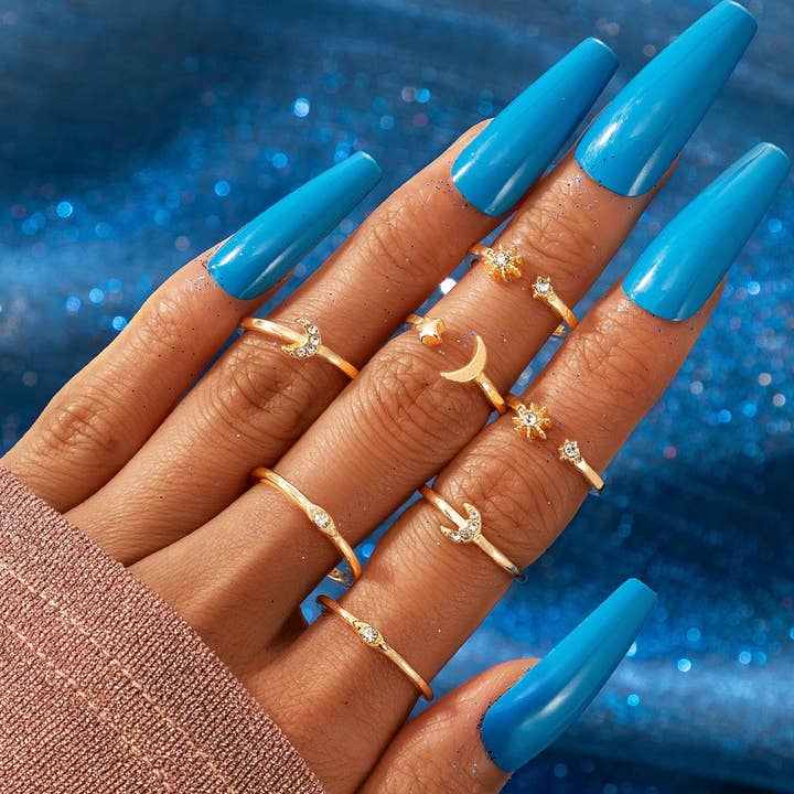 Gold Esma 3 Piece Ring Set for wholesale by Kate Tuesday Jewelry