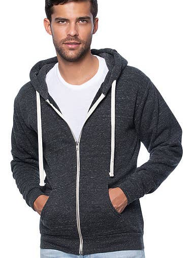 Sweat à capuche zippé en polaire Triblend unisexe pour la vente par Royal Apparel