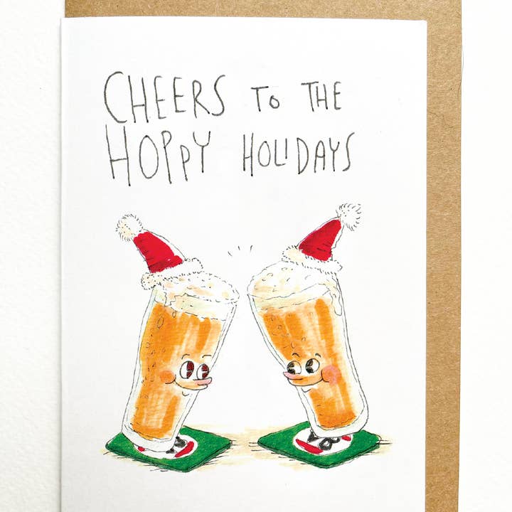 Well Drawn - Wholesale Christmas card - Cheers to the Hoppy Holidays1
