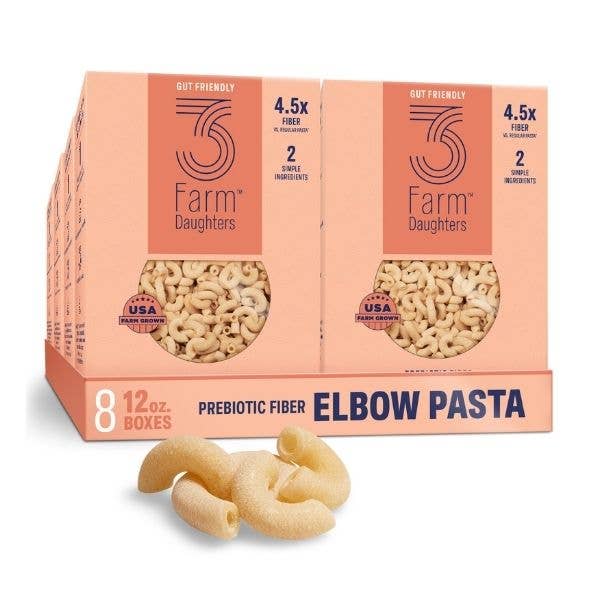 Coudes à haute teneur en fibres - Pâtes amicales pour l'intestin, à faible IG, cultivées aux États-Unis pour la vente par 3 Farm Daughters