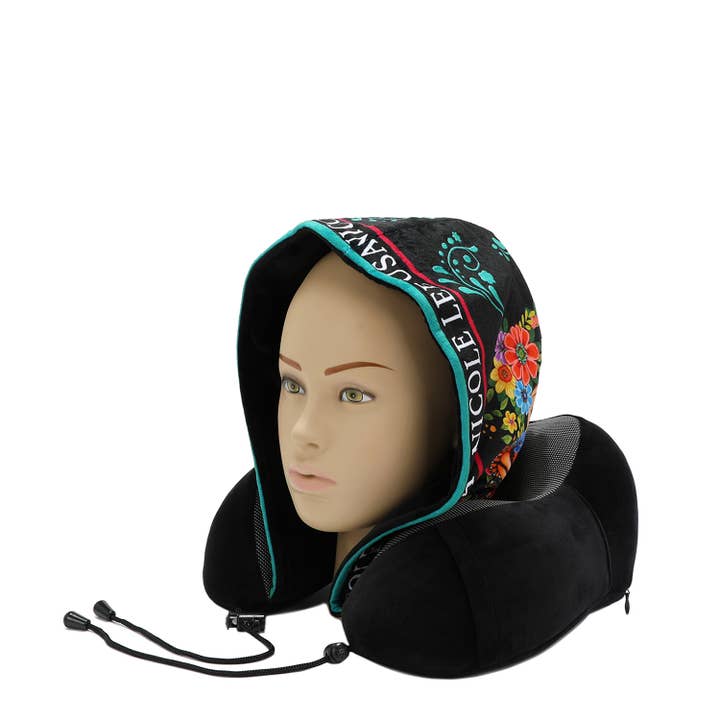 HOODED TRAVEL NECK PILLOW for wholesale by Nicole Lee USA
