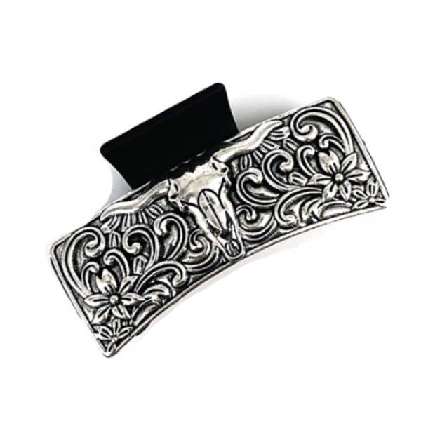Snowing West - Wholesale Hair Clip - Women's - WESTERN STEER HEAD STYLE CASTING HAIR CLAW