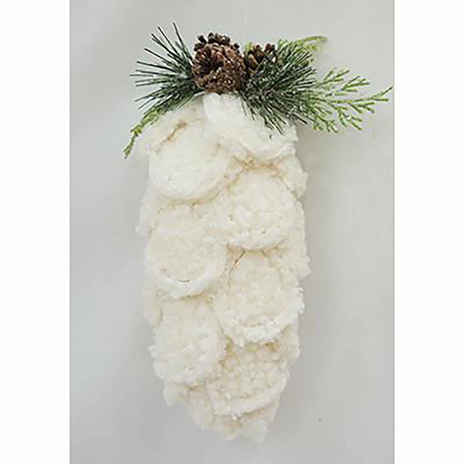 A&B Home Group Inc. - Wholesale Ornament - 4x4x10.5" Sherpa Pinecone - White0