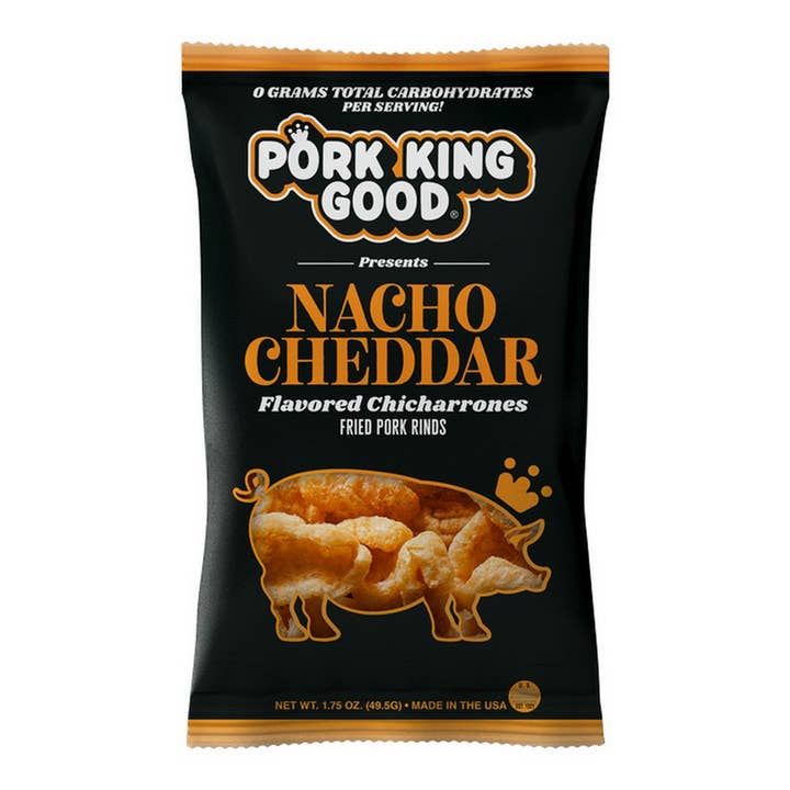 Pork King Good - Wholesale Puffed Snack - Pork King Good Nacho Cheddar Pork Rinds 1.75oz Bag