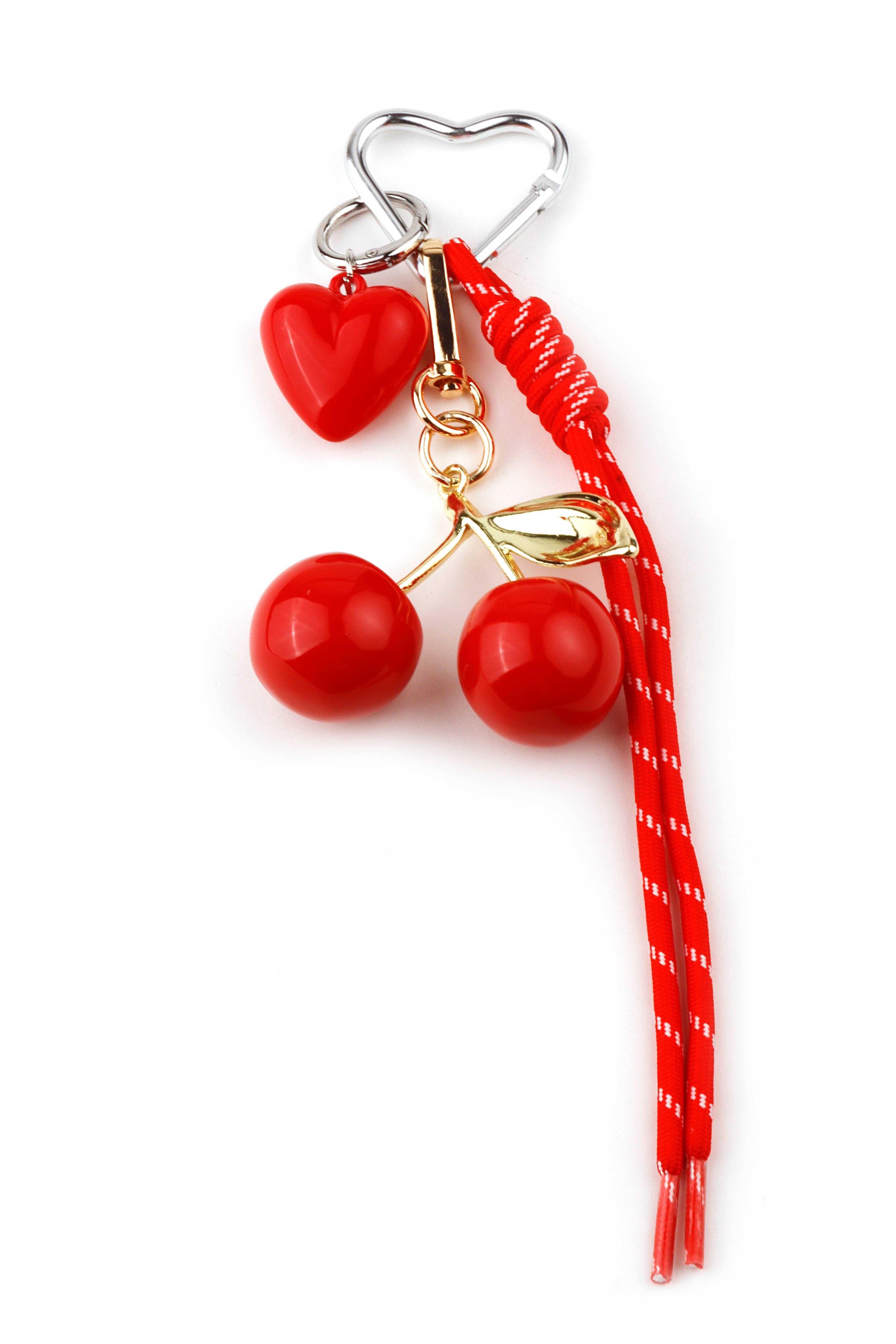 Domoflor s.l - Venta al por mayor Llavero - Mujer - Llavero Cereza con Corazón Rojo0