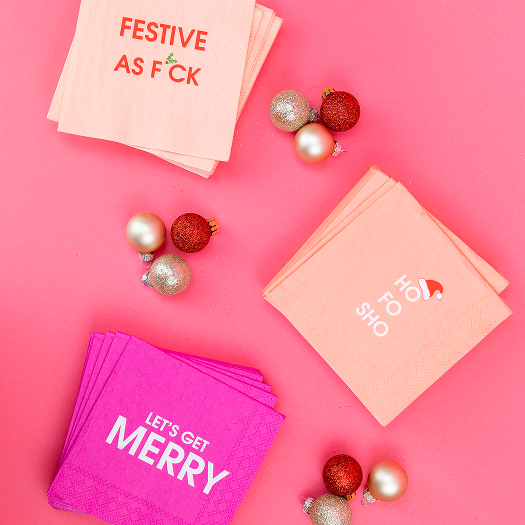 Chez Gagné - Wholesale Disposable Napkin - Festive As F*ck - Holiday Cocktail Napkins5