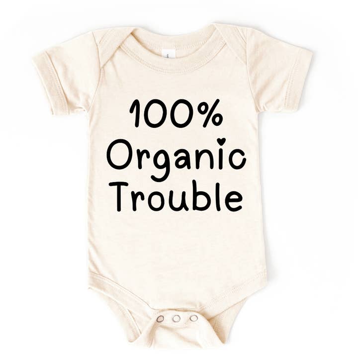 Grenouillère Bébé Drôle 100% Bio pour la vente par Mama and Littles Apparel