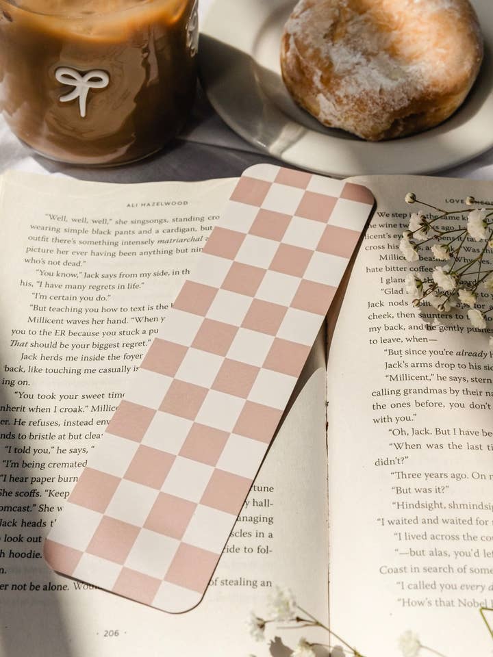 Beige Checkered Bookmark for wholesale by gigiandbo