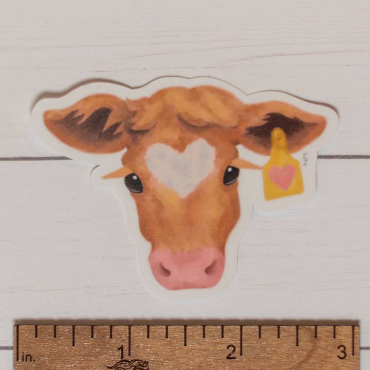 Heart Ear Tag Calf Sticker for wholesale by Western Rose Studios