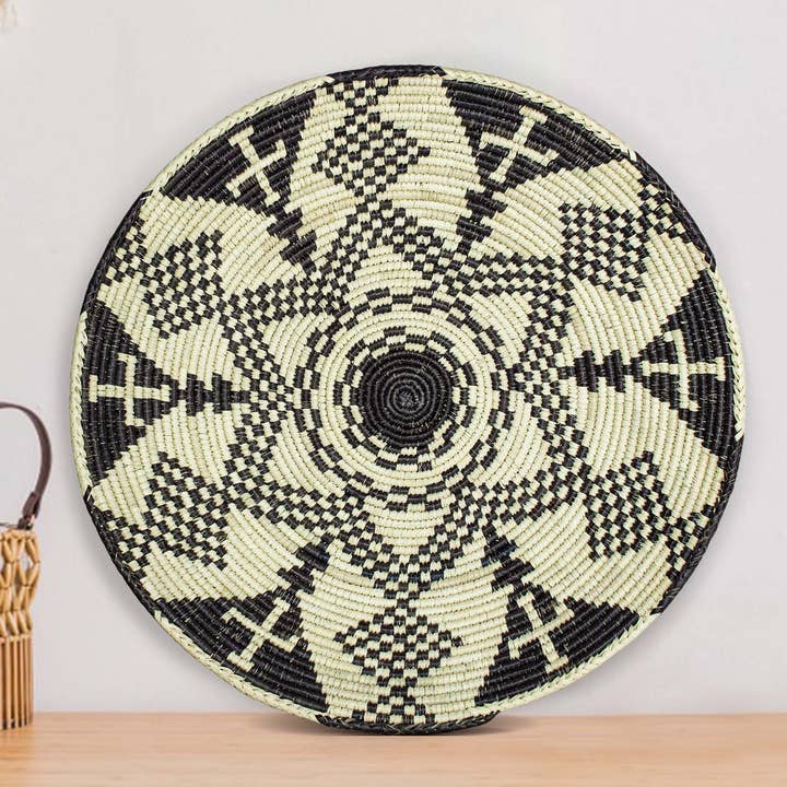 14" Handwoven Zulu Bowl for Wall Basket Decor for wholesale by ArtisanalEmporiumLLC