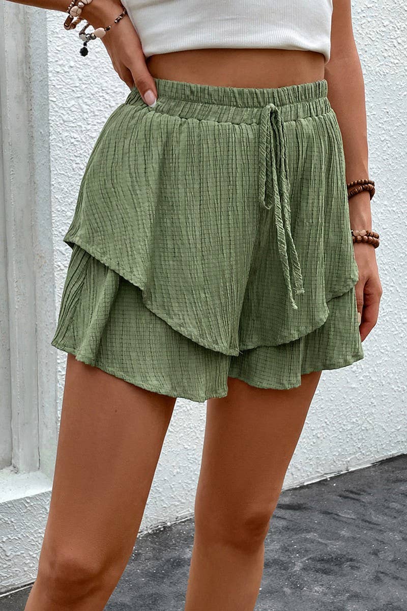 NINEXIS - Wholesale Shorts - Women's - CWBSP0320_DOUBLE LAYERED ELASTIC WAIST SHORT PANTS1