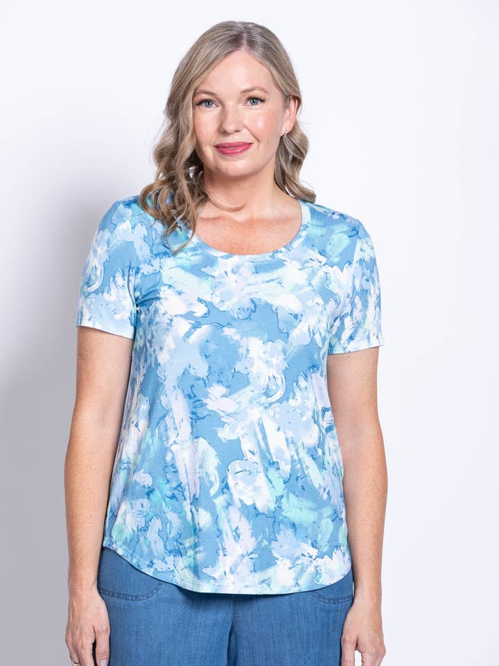 Tessa Tee, Denimwolken, Bambus für den Großhandel von Blue Sky Clothing Co LLC