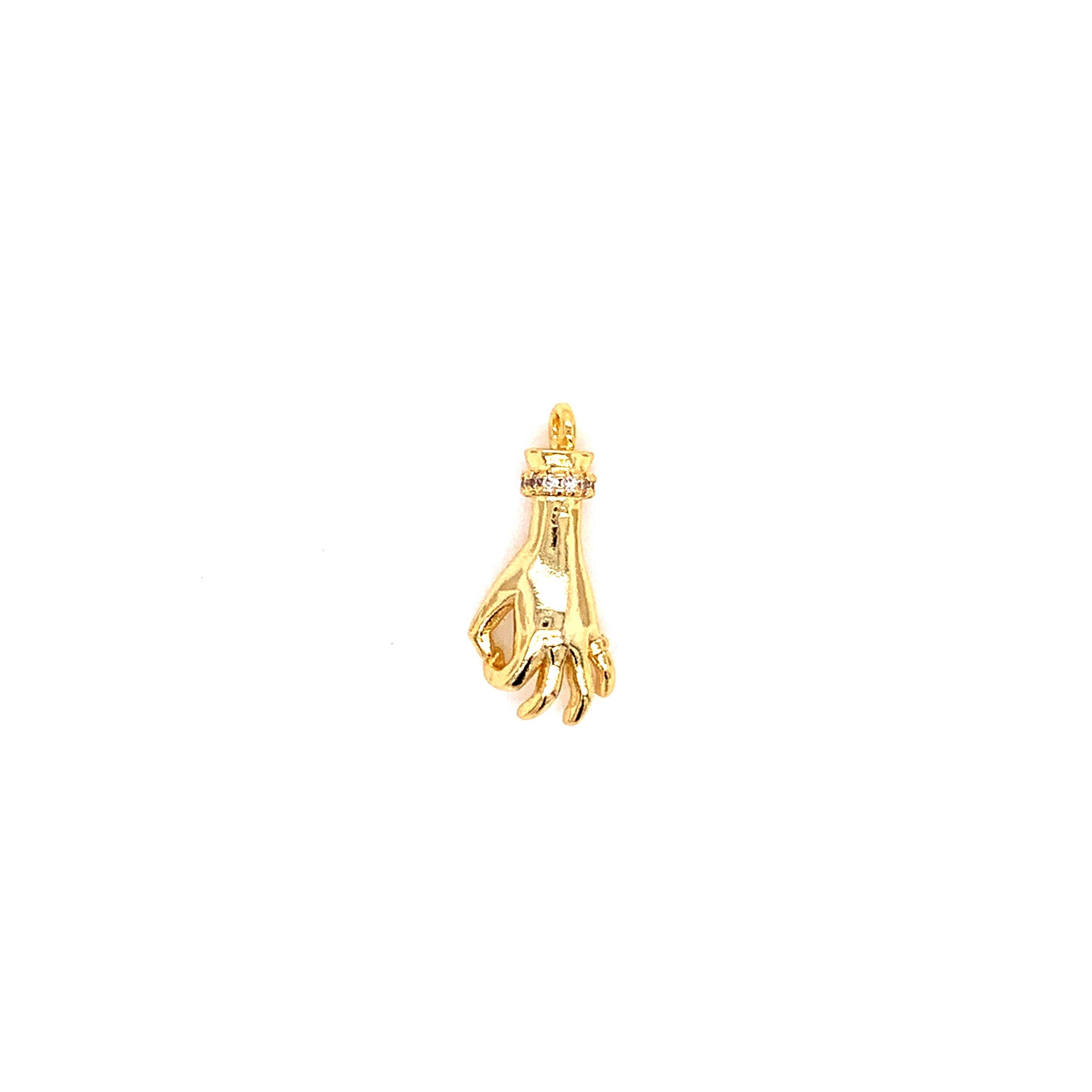 The Bead Bazaar - Wholesale Individual Charm/Pendant - F-You Hand Symbol Charm, I Love You Hand Gesture, Hand Gold4