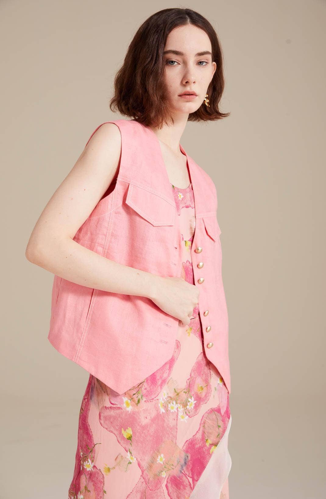 SUNDAY LIFE - Wholesale Outerwear Vest - Women's - Garance sleeveless jacket1