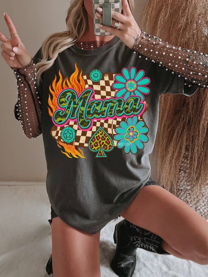 Mama Collage Retro Großhandel T-Shirt für den Großhandel von Wills Creek Designs