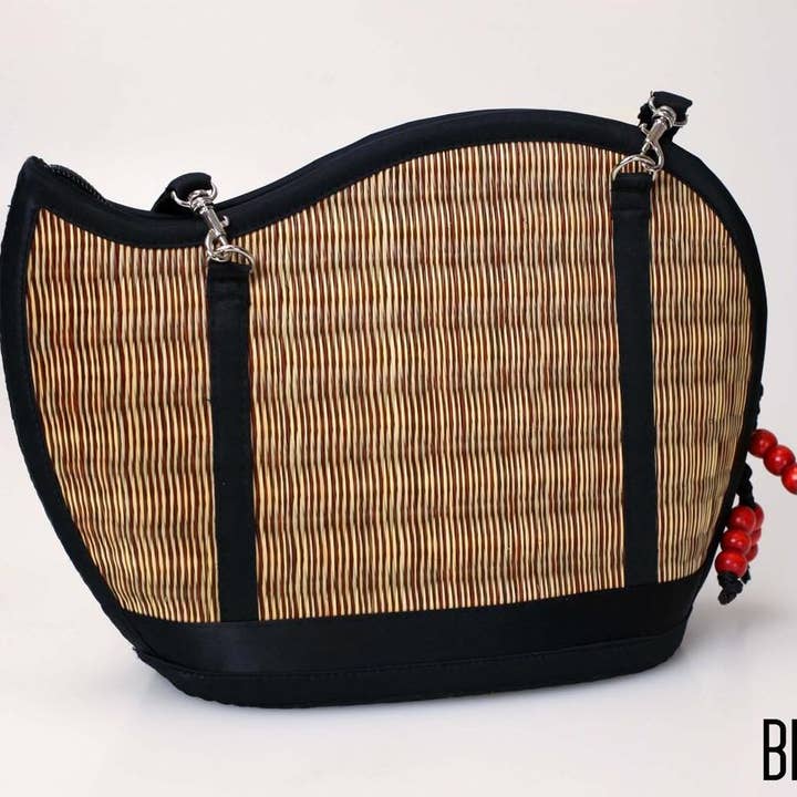 Baskets of Cambodia - Wholesale Crossbody Bag - Women's - Award-Winning Medium Size Asymmetrical Kiri Wave Purse6