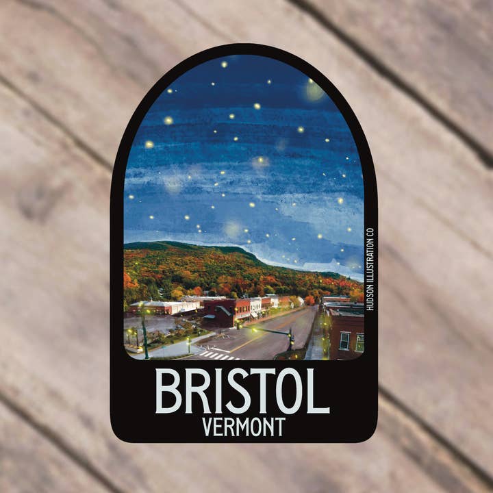 Bristol Vermont Sticker/Magnet/Print/Postcard for wholesale by Hudson Illustration Co - About Town Co