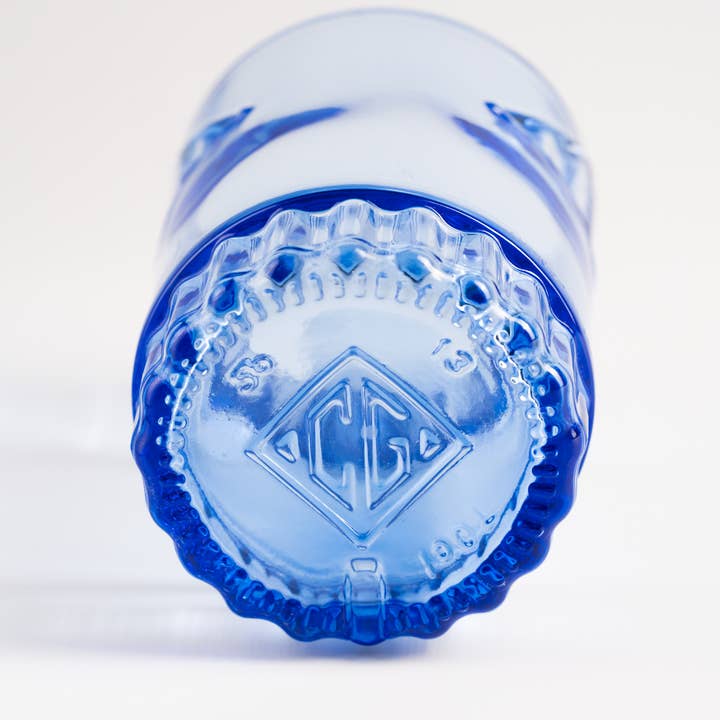 “GICU” BLUE DRINKING GLASS 25cl - SET OF 4 (CITADELLE GIN) for wholesale on Faire4