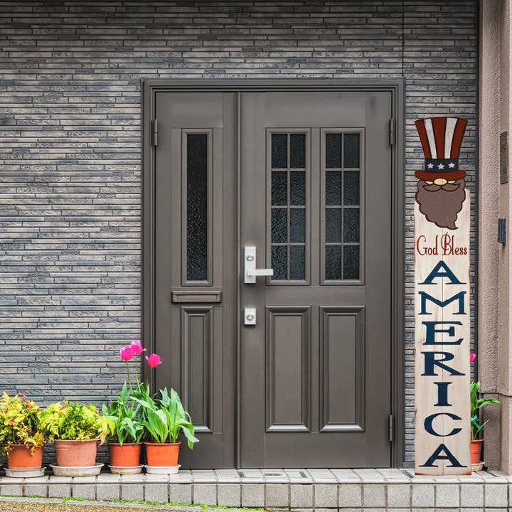 Pheasant & Needham Home Decor & Crafts - Wholesale Sign - America Gnome Handcrafted Wood Porch Sign2