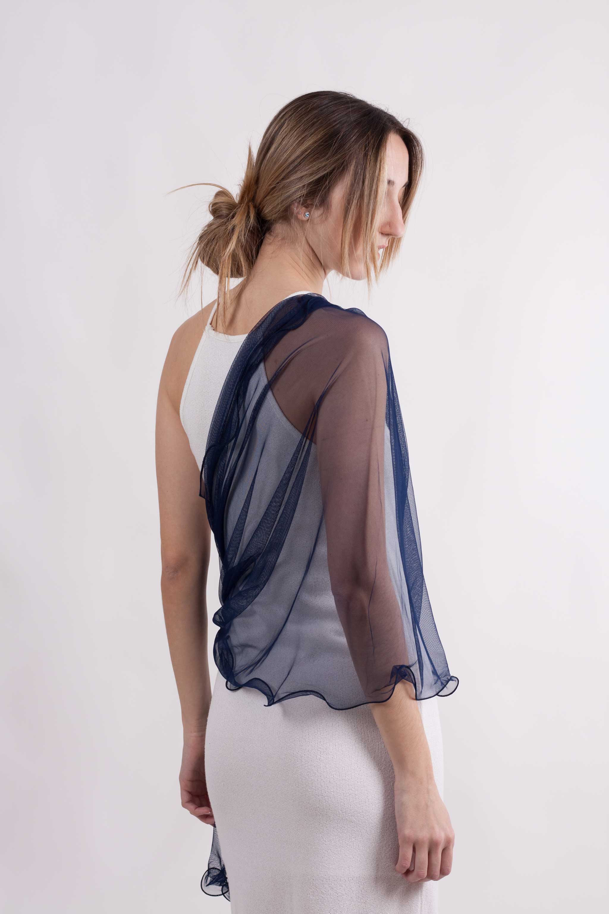 MR Complements - Vente Écharpe – femme - Châle en tulle grande taille aux bords ondulés26