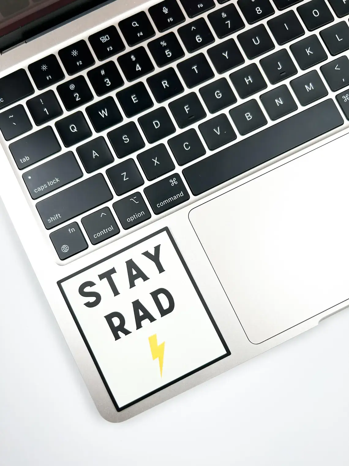 Field Trip Threads - Wholesale Sticker - Stay Rad Sticker | Black & White Lightning Bolt Decal 3