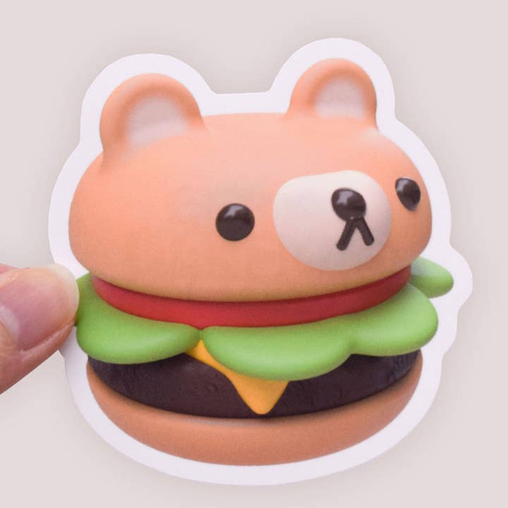 Autocollant en vinyle Bear Burger pour la vente par Canofdanchan Shop