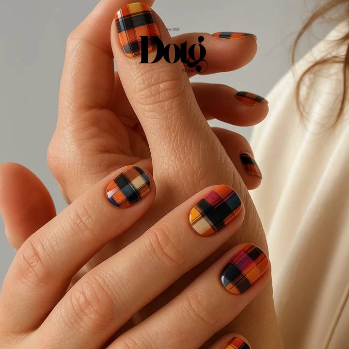 Design on The Go Studio - Wholesale Nail art/decal - Grunge Plaid Nail Wraps DIY Manicure & Pedicure Stickers6
