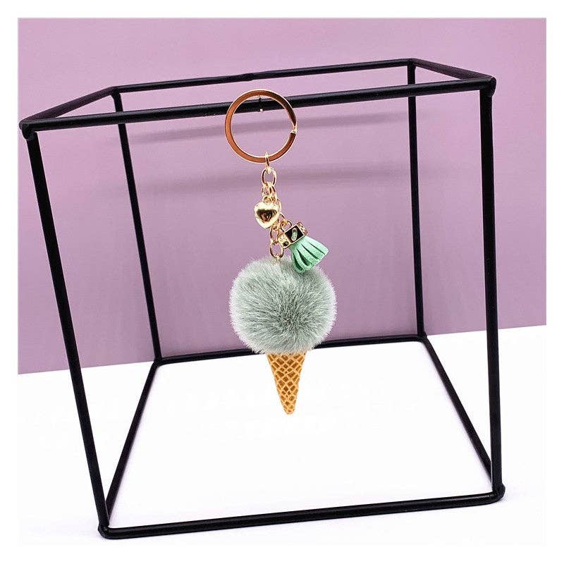 UZ Wholesale Store – wholesale Keychain – Women's – Cartoon Plush Ice Cream Cone Keychain Pendant7