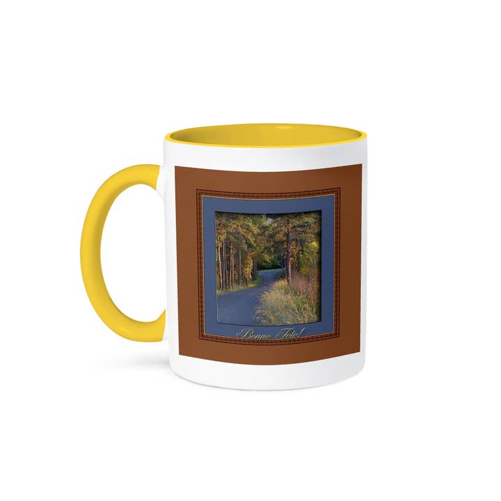 3dRose - Wholesale Coffee Mug - 3dRose, Colors at Sundown, Happy Birthday in French (Canada), Bonne Fete, Mug