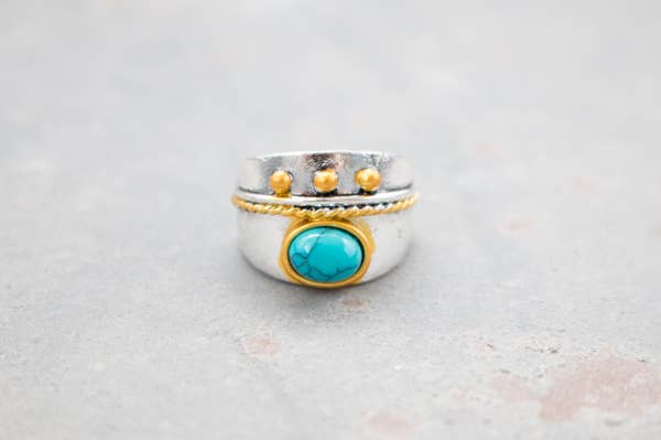 Hipster Row - Vente Bague de cocktail/de cérémonie - Collection de bagues Turquoise1