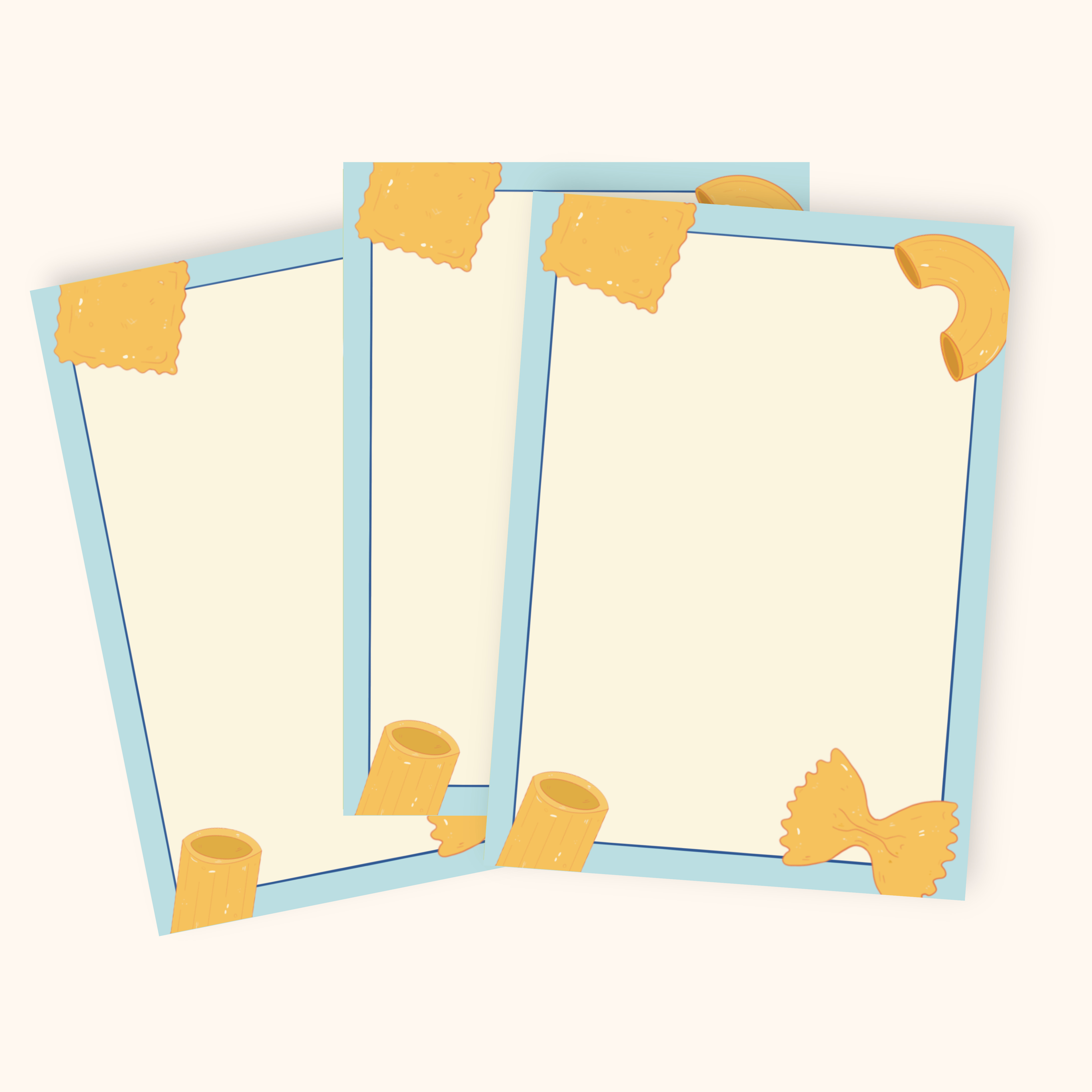 After Party Paper Co. - Wholesale Stationery/Notecard Set - Pasta Mini Notecard Set1