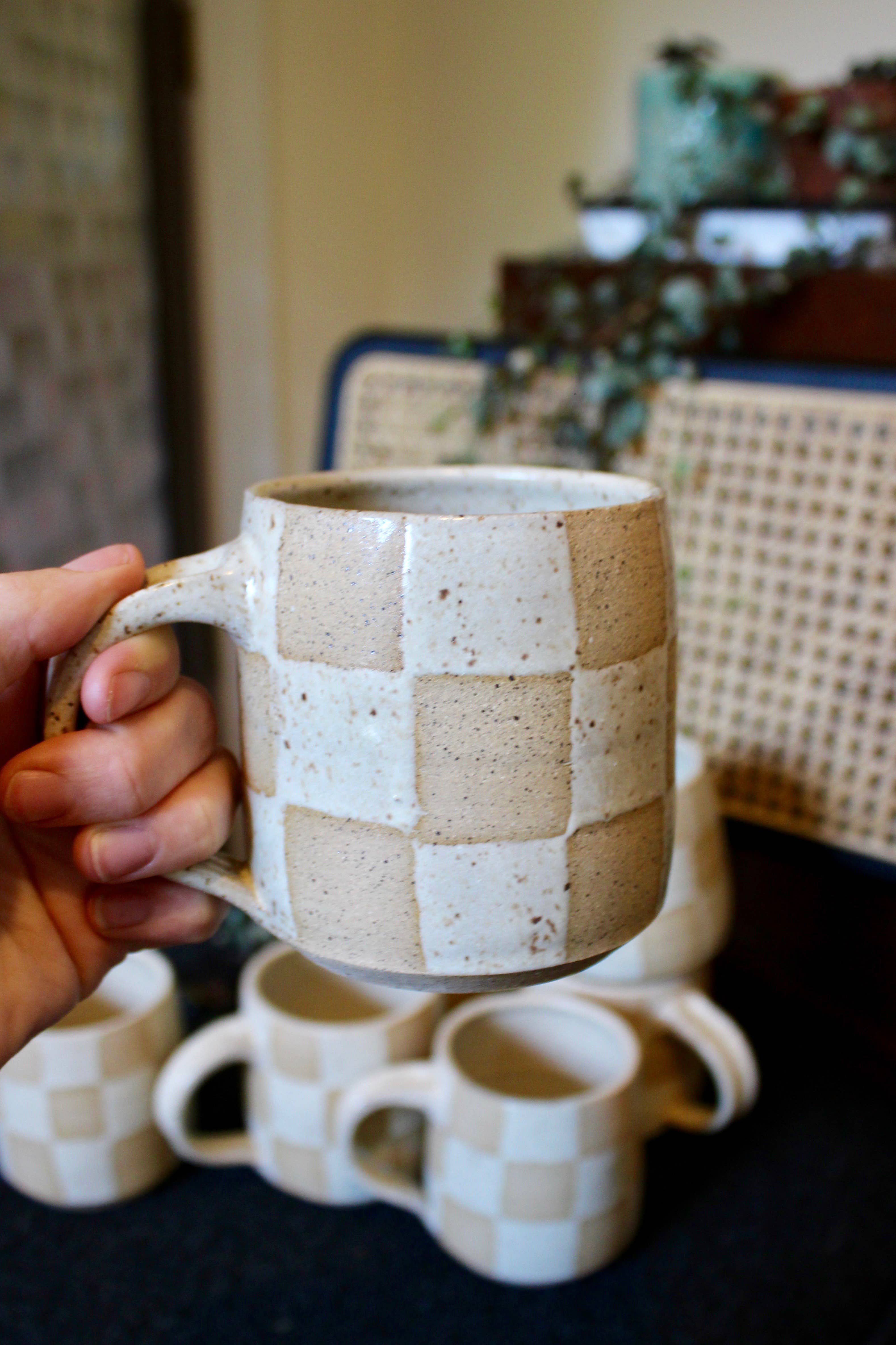 CoraFreemanDesign - Wholesale Coffee Mug - Speckled and Checkered Mug0