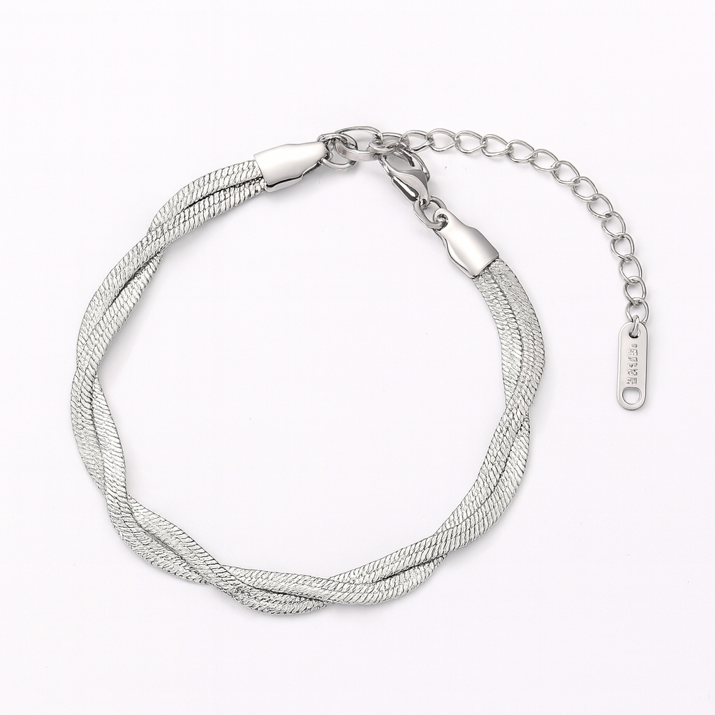 Gemscape UK - Vente Bracelets maillon et chaîne - Bracelet Chaîne Serpent Argent Torsadé pour Femme – Ajustable4