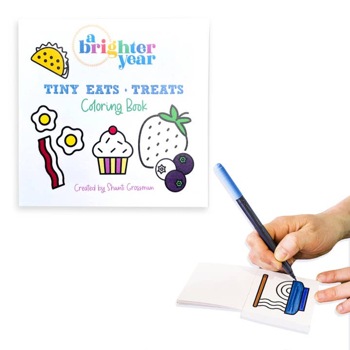 A Brighter Year - Wholesale Coloring Book - Adult - Tiny Eats Treats Easy Tear Glue Bind Coloring Book for Adult