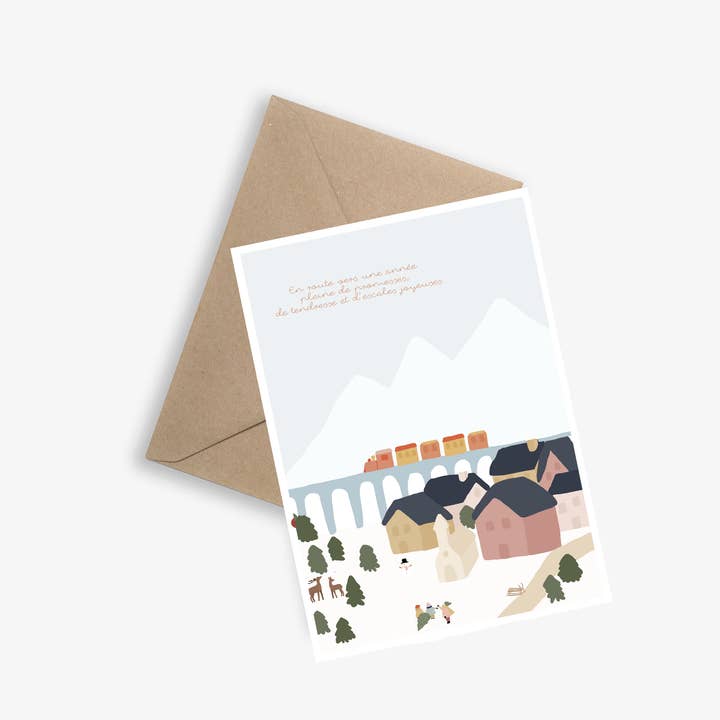 Greeting Card - On the Way to 2026 (single card) for wholesale by LE PAPIER GRAPHIQUE