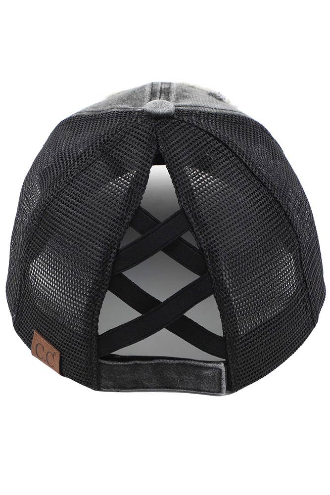 Hana - Wholesale Paardenstaartpet - Dames - C.C BEE HAPPY Patch noodlijdende vintage ponypet7