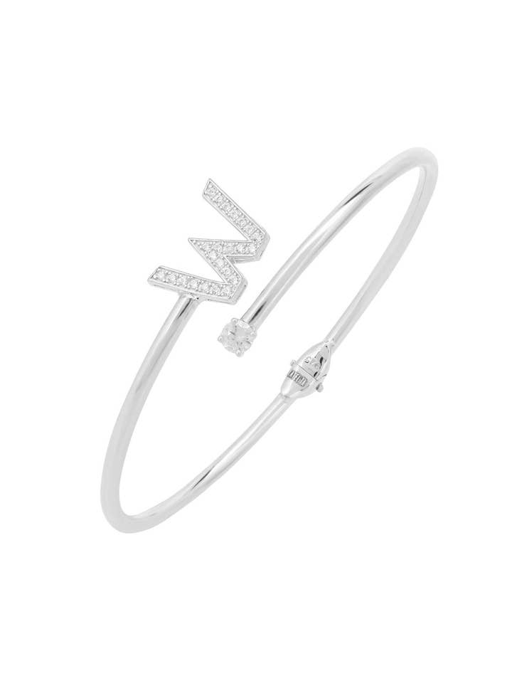 Initial Bangle Silver W for wholesale by Latelita