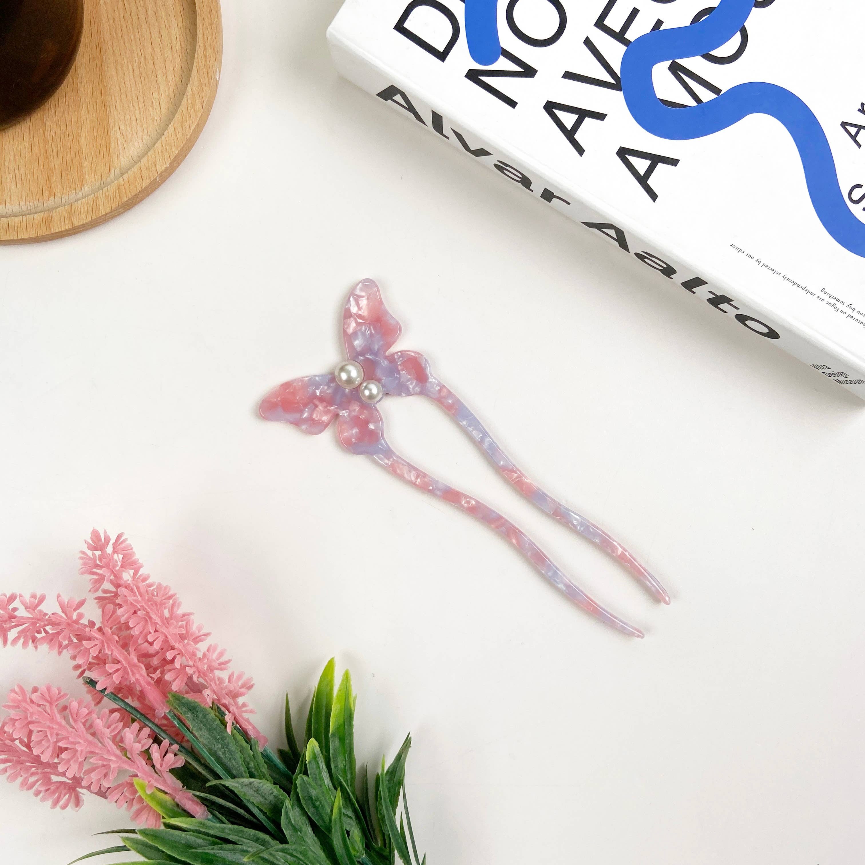 TheDivaSoap - Venta al por mayor Horquillas para el pelo - Horquilla de acetato Pearl Butterfly3