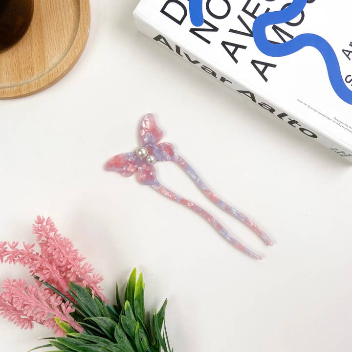 TheDivaSoap - Venta al por mayor Horquillas para el pelo - Horquilla de acetato Pearl Butterfly3