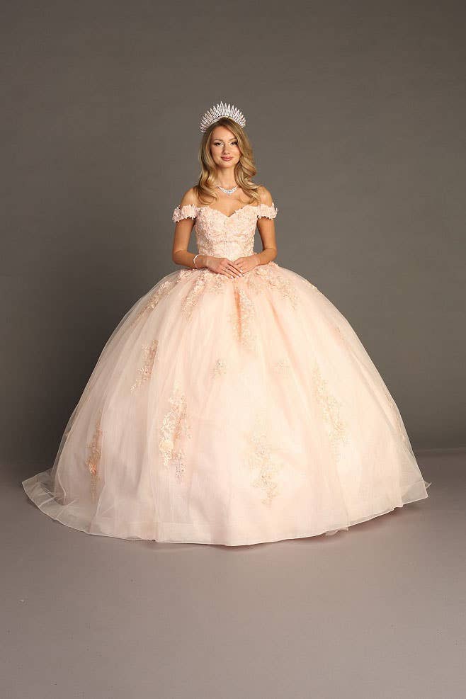 Chicas - Wholesale Gown - Women's - Off the Shoulder Quinceanera Dress With Flowers CHF306623
