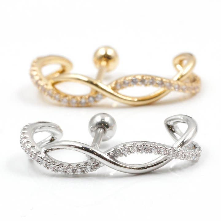 Oorstekers met kristallen kruis - PO-311 voor wholesale door Awaken