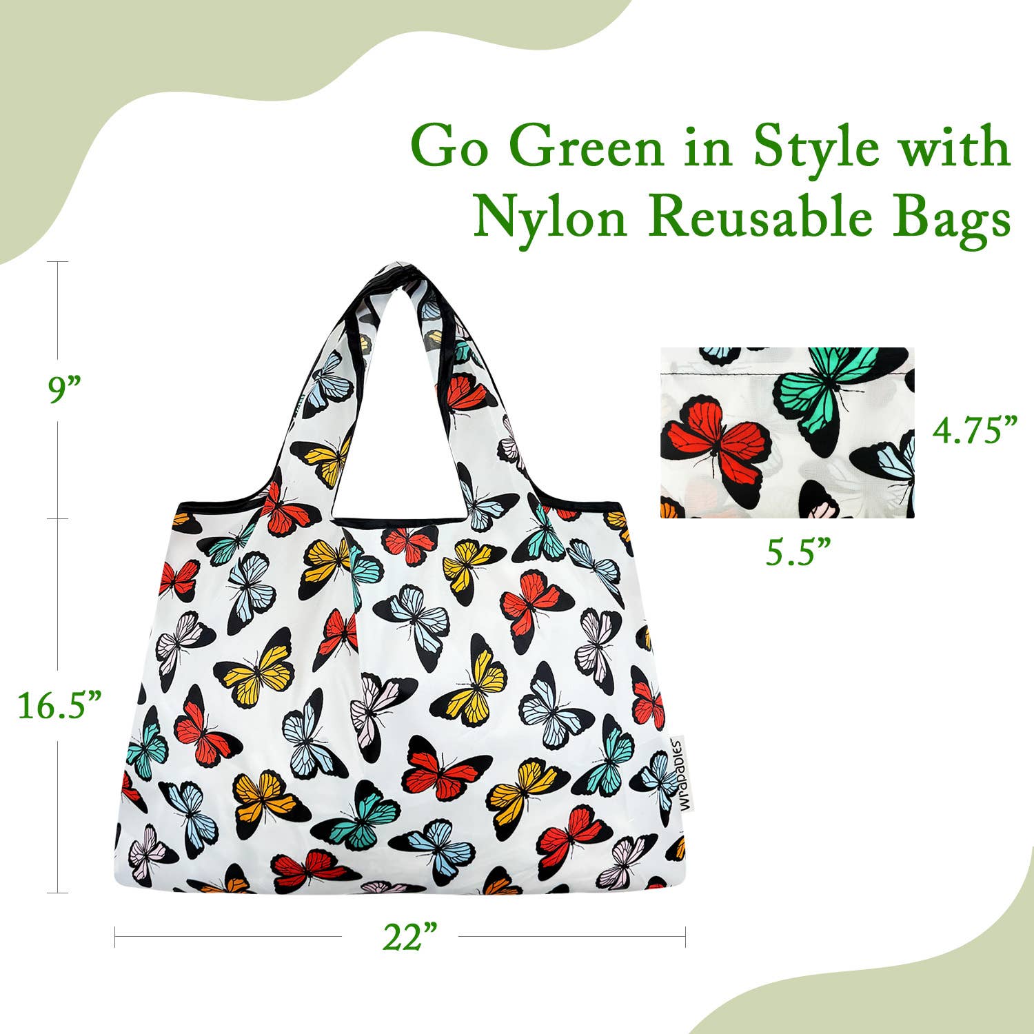 Wrapables.com - Vente Sacs de course/à provisions - Sac de courses réutilisable en nylon grand format Wrapables11