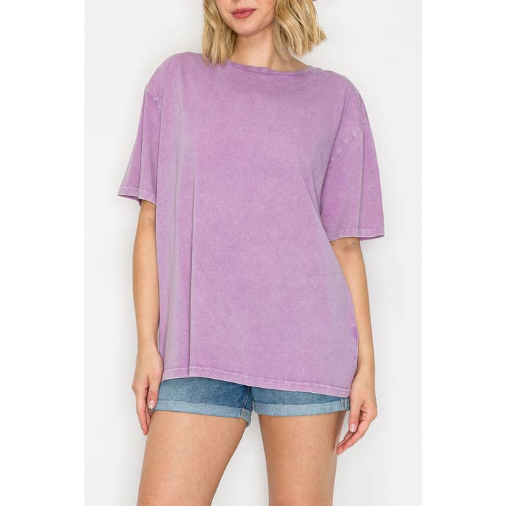 MINERAL WASHED BOYFRIEND TEE for wholesale by Pinkbloom