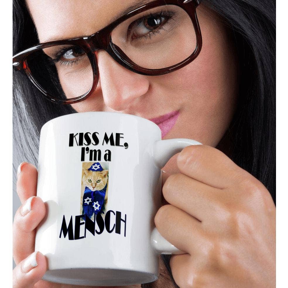 3dRose - Wholesale Coffee Mug - 3dRose, Kiss me, Im a mensch. Cat., Mug9