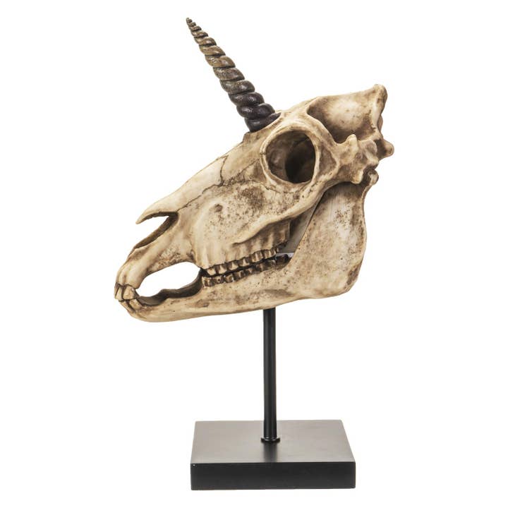 Pacific Trading - Wholesale Decorative Figurine - Unicorn Skull on Stand1