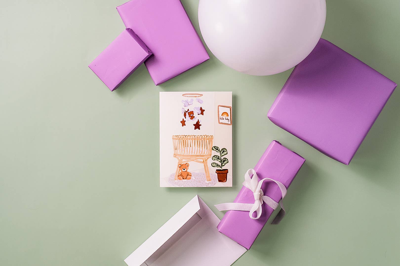 Jaybee Design – Engroshandel Babykort – Hello Baby (børnehave) - lykønskningskort2